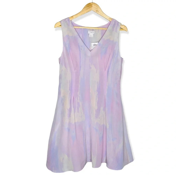 ✨NWT Club Monaco Sleeveless Silk Pastel Tie Dye Watercolor Mini Dress Size 6 - Picture 2 of 12